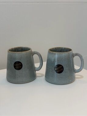 Barcela Stoneware Mug Set in Heather Gray~Blue - Two-
